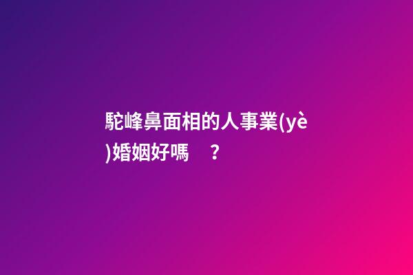 駝峰鼻面相的人事業(yè)婚姻好嗎？